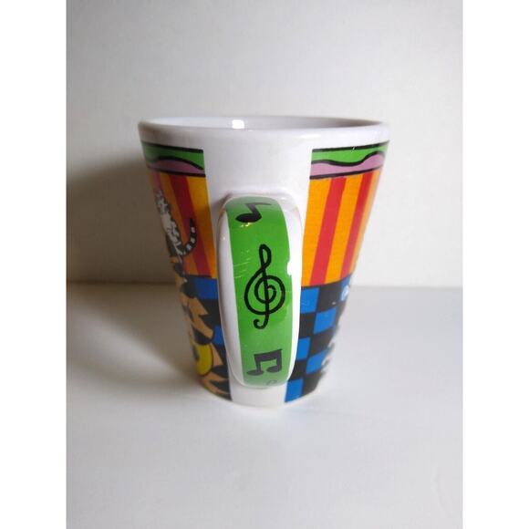Catzilla Candace Reiter Designs Musician Cat Kitten Coffee Tea Mug Vintage 2003 - Picture 2 of 5
